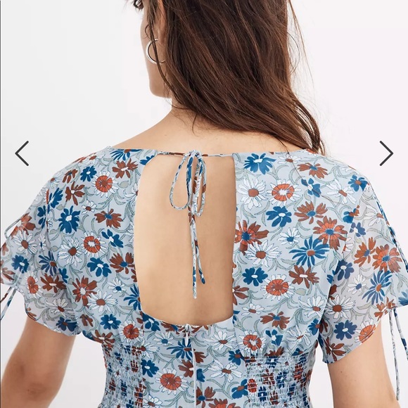 Madewell Open-Back Mini Dress in Wildflower Garden - Picture 4 of 9